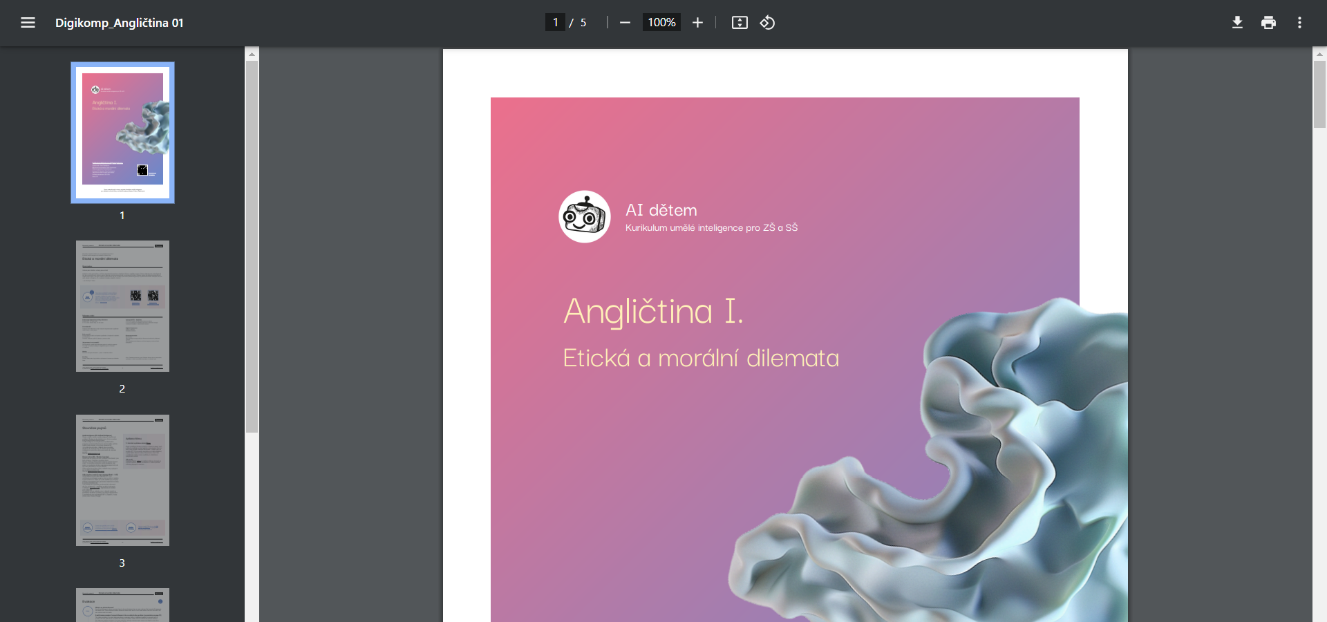 Anglický jazyk - Etická a morální dilemata